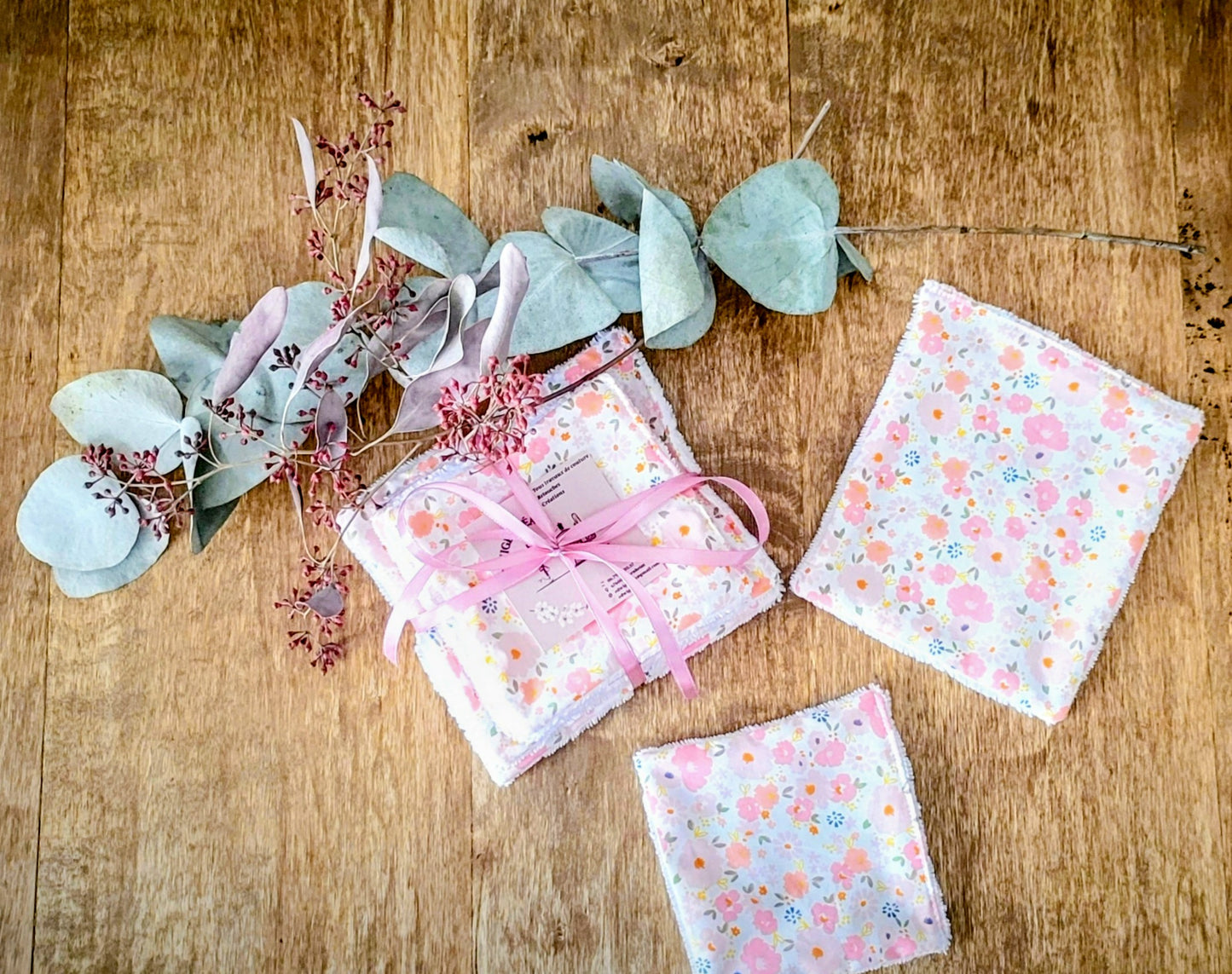 Lot de 7 lingettes démaquillantes "rosée florale"