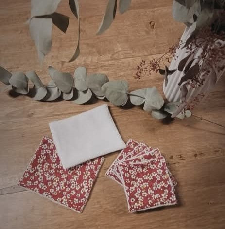 Lot de 7 lingettes démaquillantes "fleuri liberty"