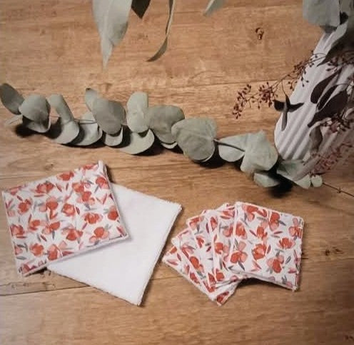 Lot de 7 lingettes démaquillantes "coquelicot"